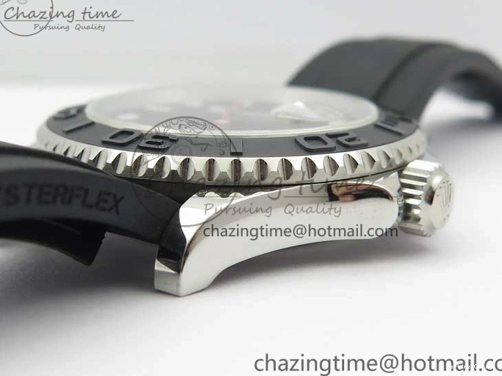 0130 Yacht-Master 116655 ARF SS Custom Made Black Ceramic Bezel on Oysterflex Rubber Strap A HighPerformance 3064